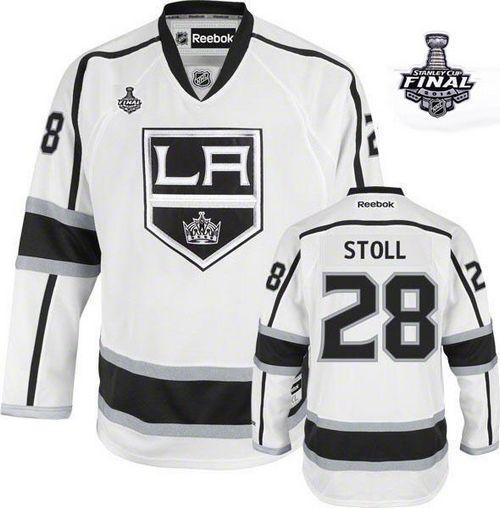Los Angeles Kings #28 Jarret Stoll White Road 2014 Stanley Cup Finals Stitched NHL Jerseys