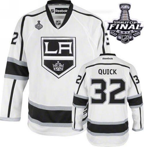 Los Angeles Kings #32 Jonathan Quick White Road 2014 Stanley Cup Finals Stitched NHL Jerseys