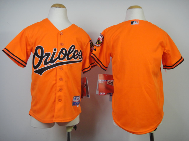 Kids Baltimore Orioles Blank Orange Cool Base MLB Jerseys