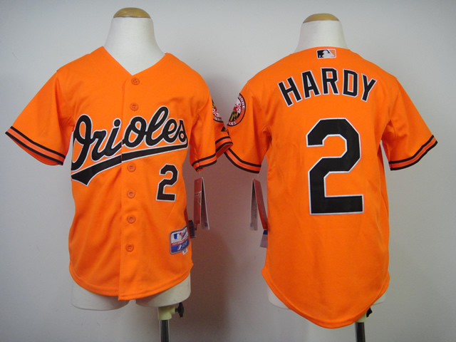 Kids Baltimore Orioles 2 J.J.Hardy Orange Cool Base MLB Jerseys