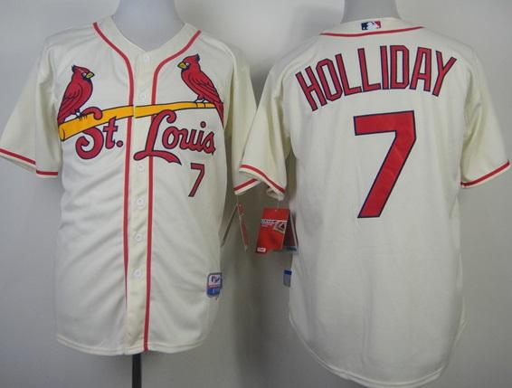 St. Louis Cardinals 7# Matt Holliday Cream Cool Base MLB Jerseys