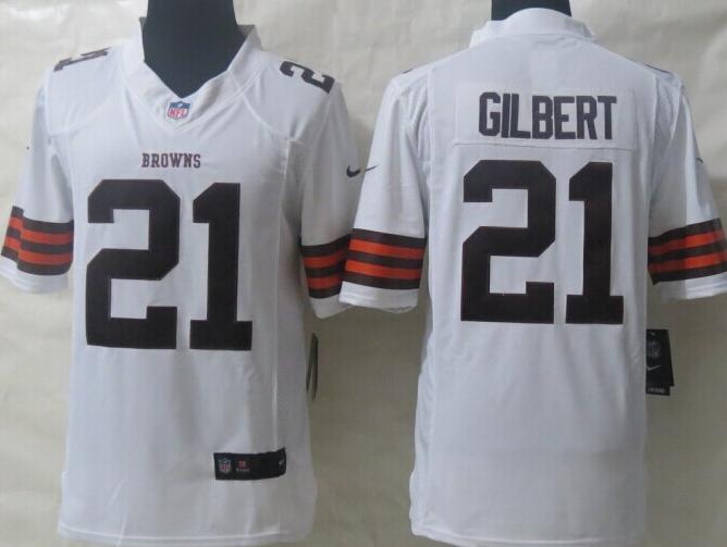 Nike Cleveland Browns 21 Justin Gilbert White Limited NFL Jerseys