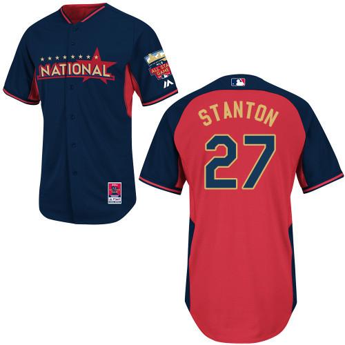 2014 All-Star Game National League Miami Marlins 27 Mike Stanton Red Blue MLB Jerseys