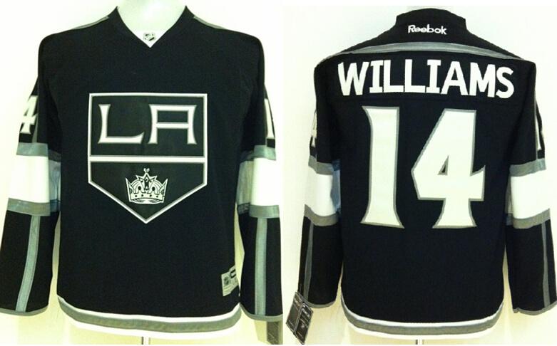 Kids Los Angeles Kings 14 Justin Williams Black NHL Hockey Jerseys