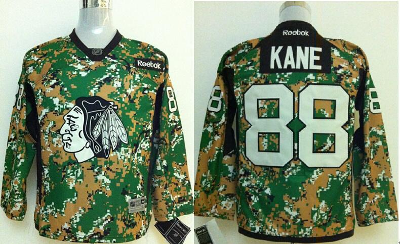 Kids Chicago Blackhawks 88 Patrick Kane Camo NHL Hockey Jersey
