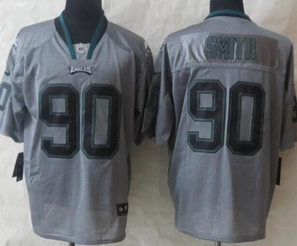 Nike Philadelphia Eagles #90 Marcus Smith Lights Out Grey Elite NFL Jerseys