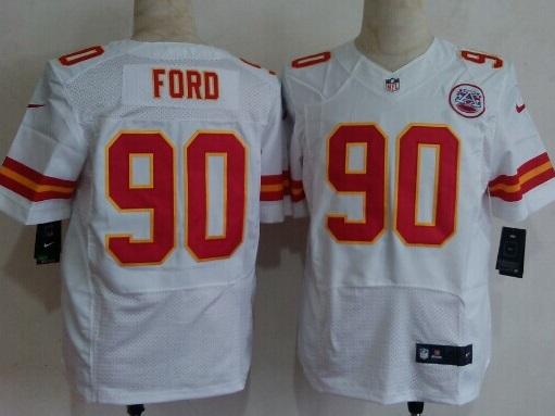Nike Kansas City Chiefs 90 Dee Ford White Elite NFL Jerseys