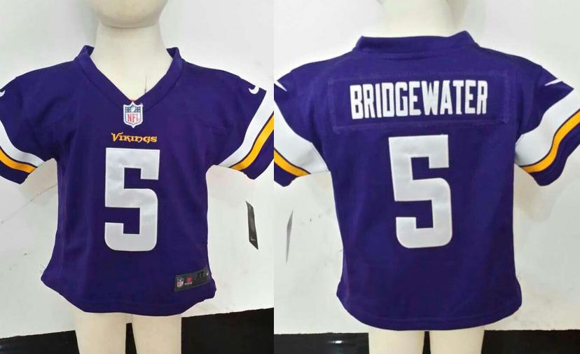 Baby Nike Minnesota Vikings 5 Teddy Bridgewater Purple NFL Jerseys
