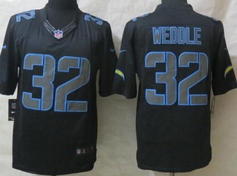 Nike San Diego Chargers 32 Eric Weddle Black Impact LIMITED NFL Jerseys