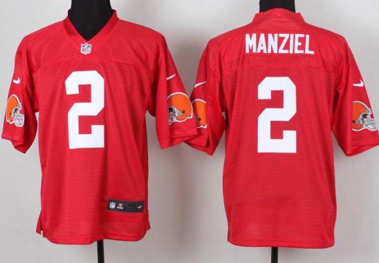 Nike Cleveland Browns 2 Johnny Manziel Elite Red QB NFL Jerseys
