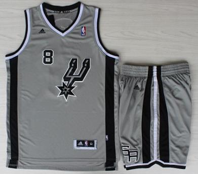 San Antonio Spurs 8 Patrick Mills Grey Revolution 30 Swingman NBA Jersey Short Suits