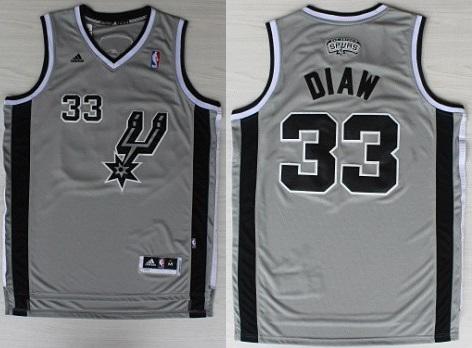 San Antonio Spurs 33 Boris Diaw Grey Revolution 30 Swingman NBA Jerseys