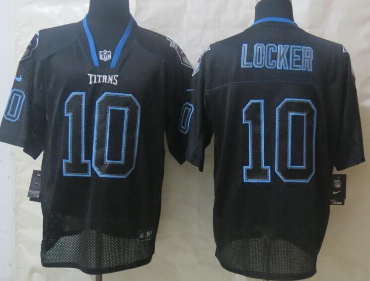 Nike Tennessee Titans 10 Jake Locker Lights Out Black Elite NFL Jerseys