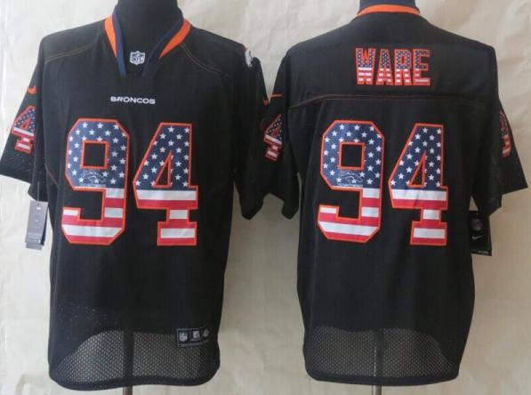 Nike Denver Broncos 94 DeMarcus Ware Black USA Flag Fashion Elite NFL Jerseys