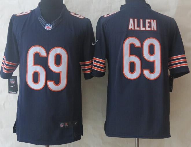Nike Chicago Bears 69 Jared Allen Blue Limited NFL Jerseys