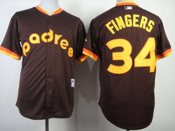 San Diego Padres 34 Rollie Fingers Coffee 1984 Turn Back The Clock MLB Jerseys