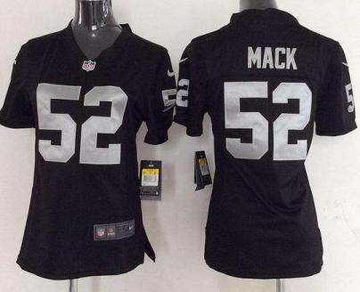 Women Nike Oakland Raiders 52 Khalil Mack Black NFL Jerseys