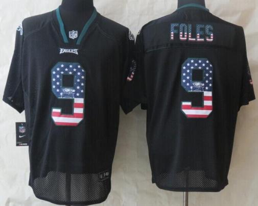 Nike Philadelphia Eagles 9 Nick Foles Black USA Flag Fashion Elite NFL Jerseys