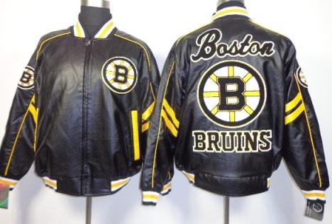 Boston Bruins Leather NHL Jacket Clothing Black