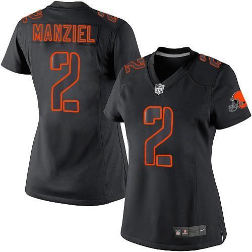 Women Nike Cleveland Browns #2 Johnny Manziel Black Impact Limited NFL Jerseys
