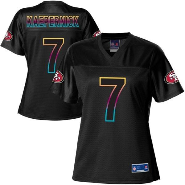 Women Nike San Francisco 49ers 7 Kaepernick Black Fashion NFL Jerseys