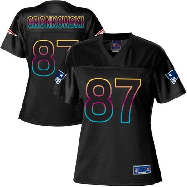 Women Nike New England Patriots 87 Rob Gronkowski Black Fashion NFL Jerseys
