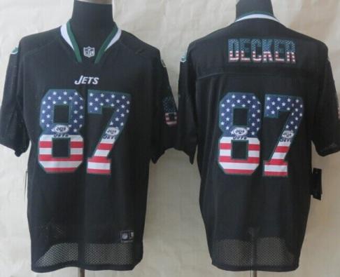 Nike New York Jets 87 Eric Decker Black USA Flag Fashion NFL Jerseys
