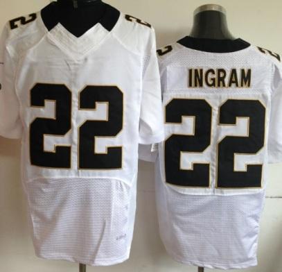 Nike New Orleans Saints 22 Mark Ingram White Elite NFL Jerseys