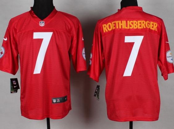 Nike Pittsburgh Steelers #7 Ben Roethlisberger Red QB Fashion NFL Jerseys