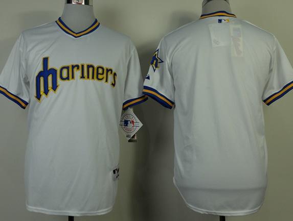Seattle Mariners Blank White Cooperstown Throwback MLB Jerseys