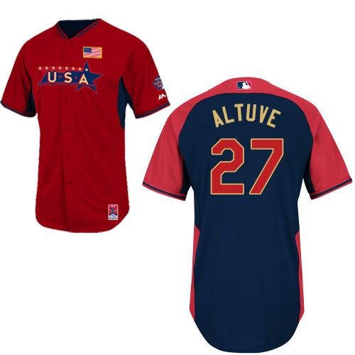 2014 Future Stars USA League Houston Astros 27 Jose Altuve Red Blue MLB BP Jerseys