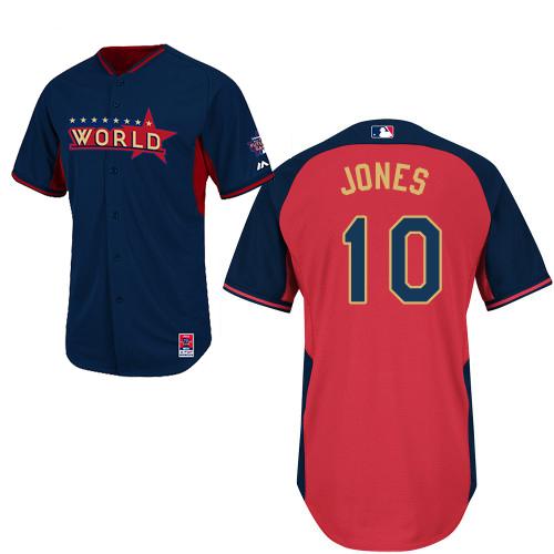 2014 Future Stars World League Atlanta Braves 10 Chipper Jones Red Blue MLB BP Jerseys