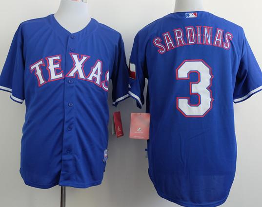 Texas Rangers #3 Luis Sardinas Blue Cool Base Baseball MLB Jerseys