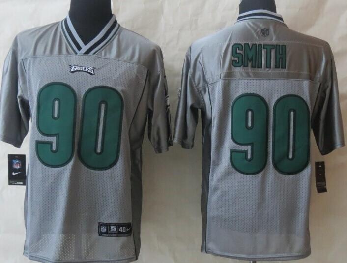 Nike Philadelphia Eagles #90 Marcus Smith Grey Vapor Elite NFL Jerseys