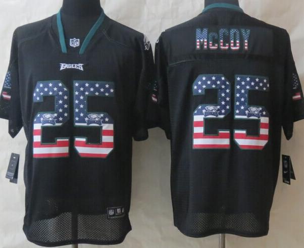 Nike Philadelphia Eagles 25 LeSean McCoy Black USA Flag Fashion Elite NFL Jerseys