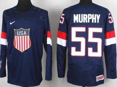 2014 IIHF ICE Hockey World Championship USA Team 55 Connor Murphy Blue Jerseys
