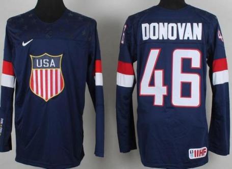 2014 IIHF ICE Hockey World Championship USA Team 46 Matt Donovan Blue Jerseys