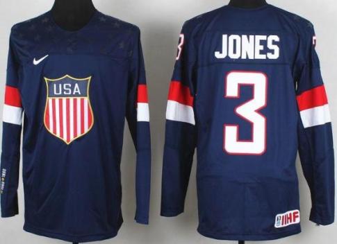 2014 IIHF ICE Hockey World Championship USA Team 3 Seth Jones Blue Jerseys