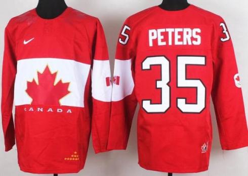 2014 IIHF ICE Hockey World Championship Canada Team 35 Justin Peters Red Jerseys