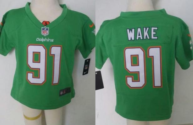 Baby Nike Miami Dolphins 91 Cameron Wake Green NFL Jerseys