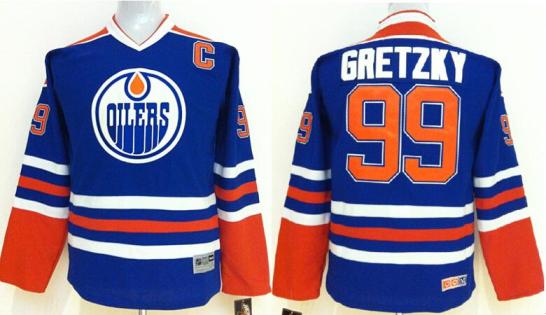 Kids Edmonton Oilers 99 Wayne Gretzky Blue NHL Jersey