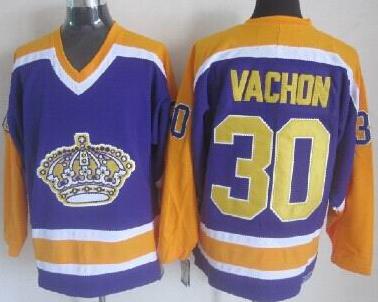 Los Angeles Kings #30 Rogie Vachon Purple CCM NHL Jerseys