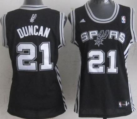 Women San Antonio Spurs 21 Tim Duncan Black Revolution 30 Swingman NBA Jerseys