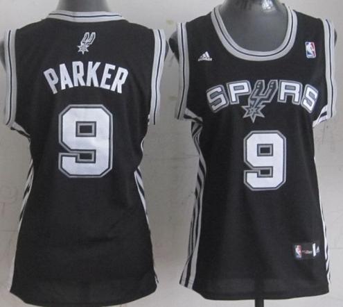 Women San Antonio Spurs 9 Tony Parker Black Revolution 30 Swingman NBA Jerseys