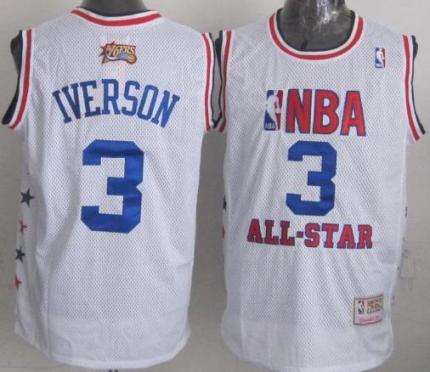 Philadelphia 76ers 3 Allen Iverson White 1996 All Star NBA Jerseys