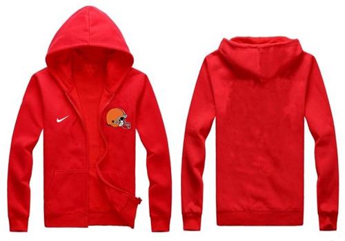 Nike Cleveland Browns Authentic Logo Hoodie Red
