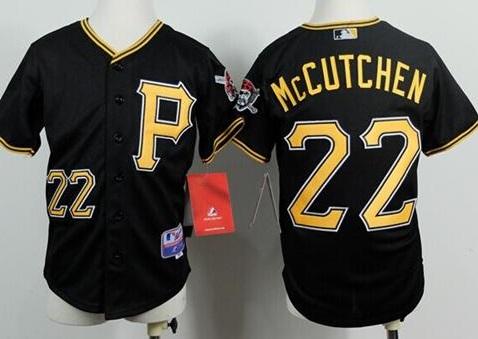 Kids Pittsburgh Pirates 22 Andrew McCutchen Black Cool Base Stitched MLB Jersey