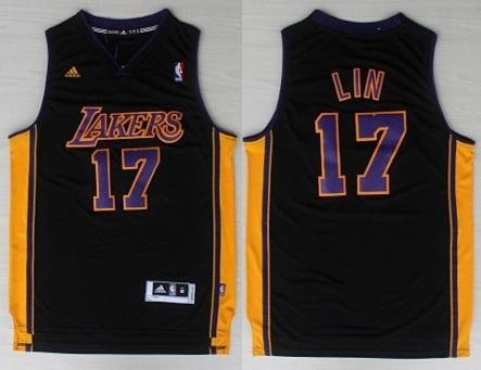 Los Angeles Lakers 17 Jeremy Lin Black Revolution 30 Swingman NBA Jerseys