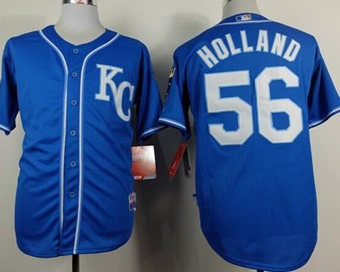 Kansas City Royals 56 Greg Holland Light Blue Cool Base Stitched MLB Jersey