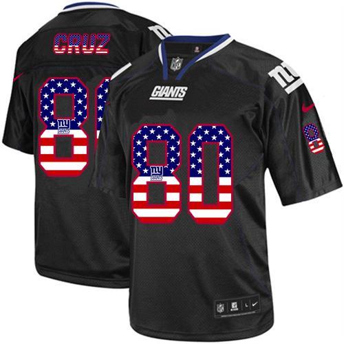 Nike New York Giants 80 Victor Cruz Black USA Flag Fashion Elite NFL Jerseys
